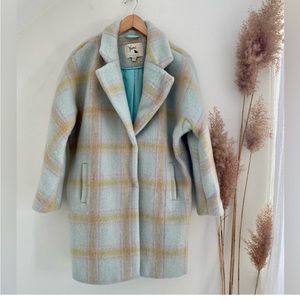 Yumi Outerwear Cotton Candy Bubble Gum Faux Wool Overcoat